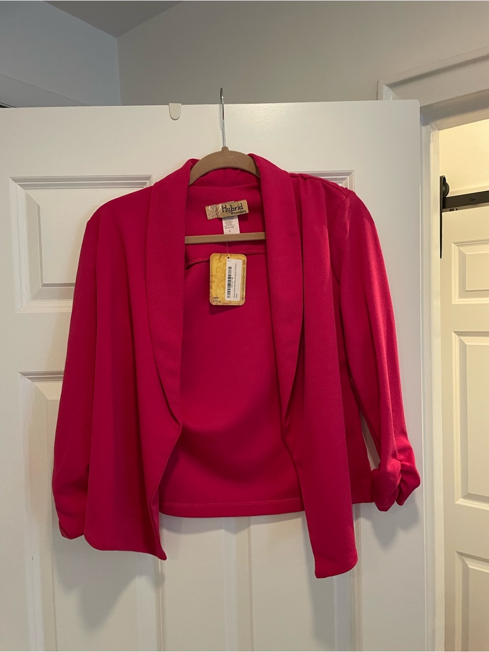 Hybrid & Company Women's Open-Front Fuchsia Blazer
